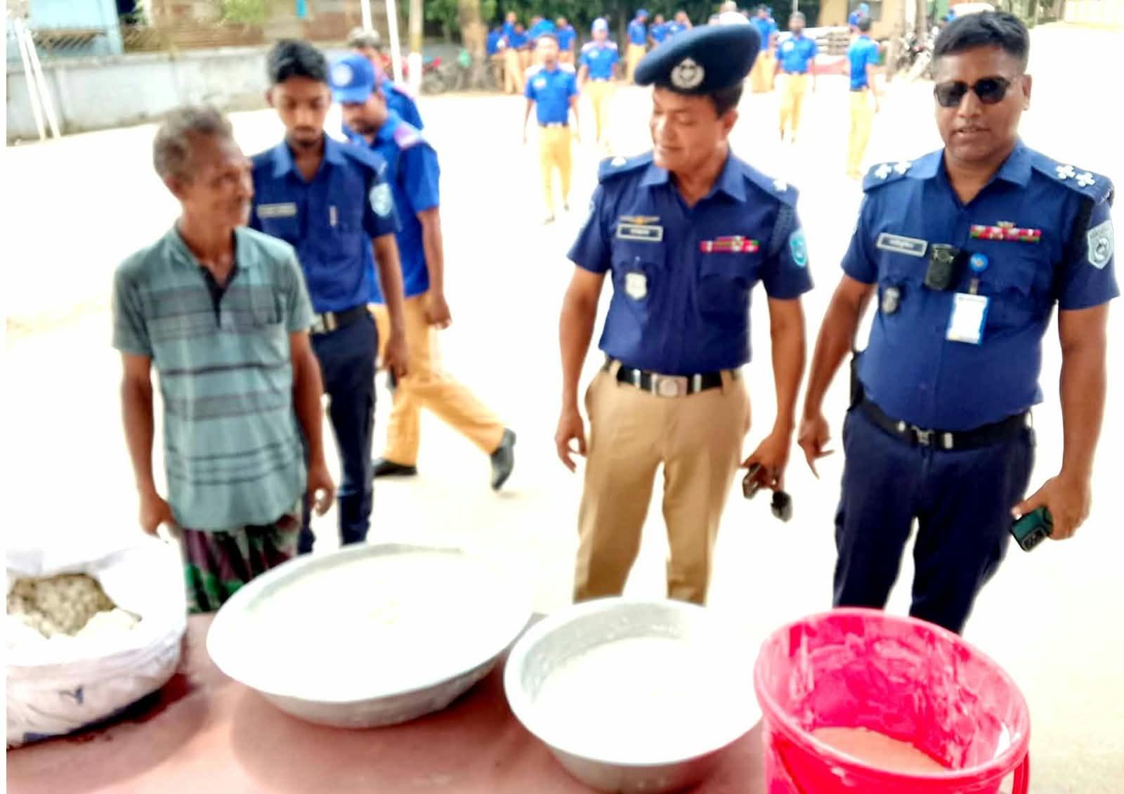 বিরামপুরে চোলাই মদ তৈরির ১০০ কেজি কাঁচামাল জব্দ